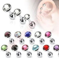 3pcsset 3 4 5mm men women titaniumstainless steel ear studs inlaid crystals tragus earrings cartilage helix ear bone nail