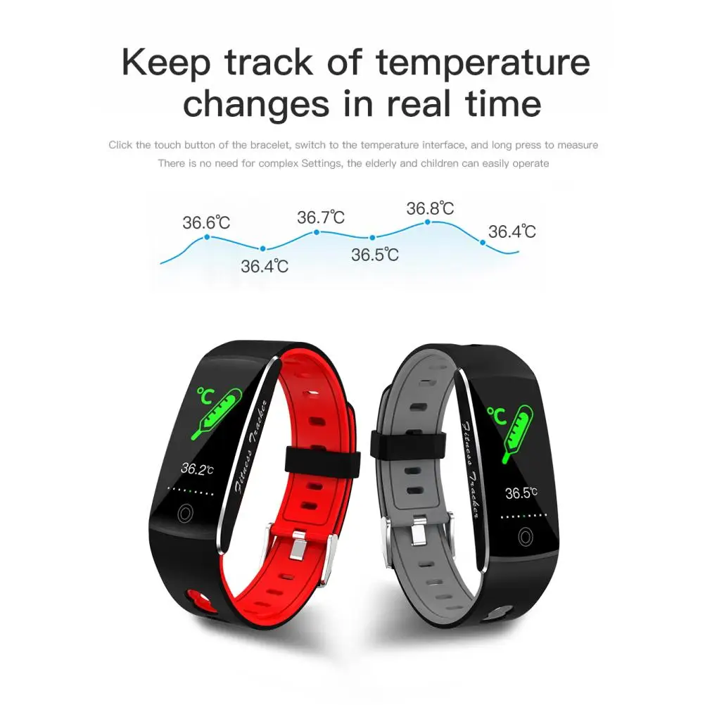 

F10T Fitness Bracelet Heart Rate Monitor Wear Resistant Waterproof Intelligent Sleep Monitor Smart Sports Bracelet