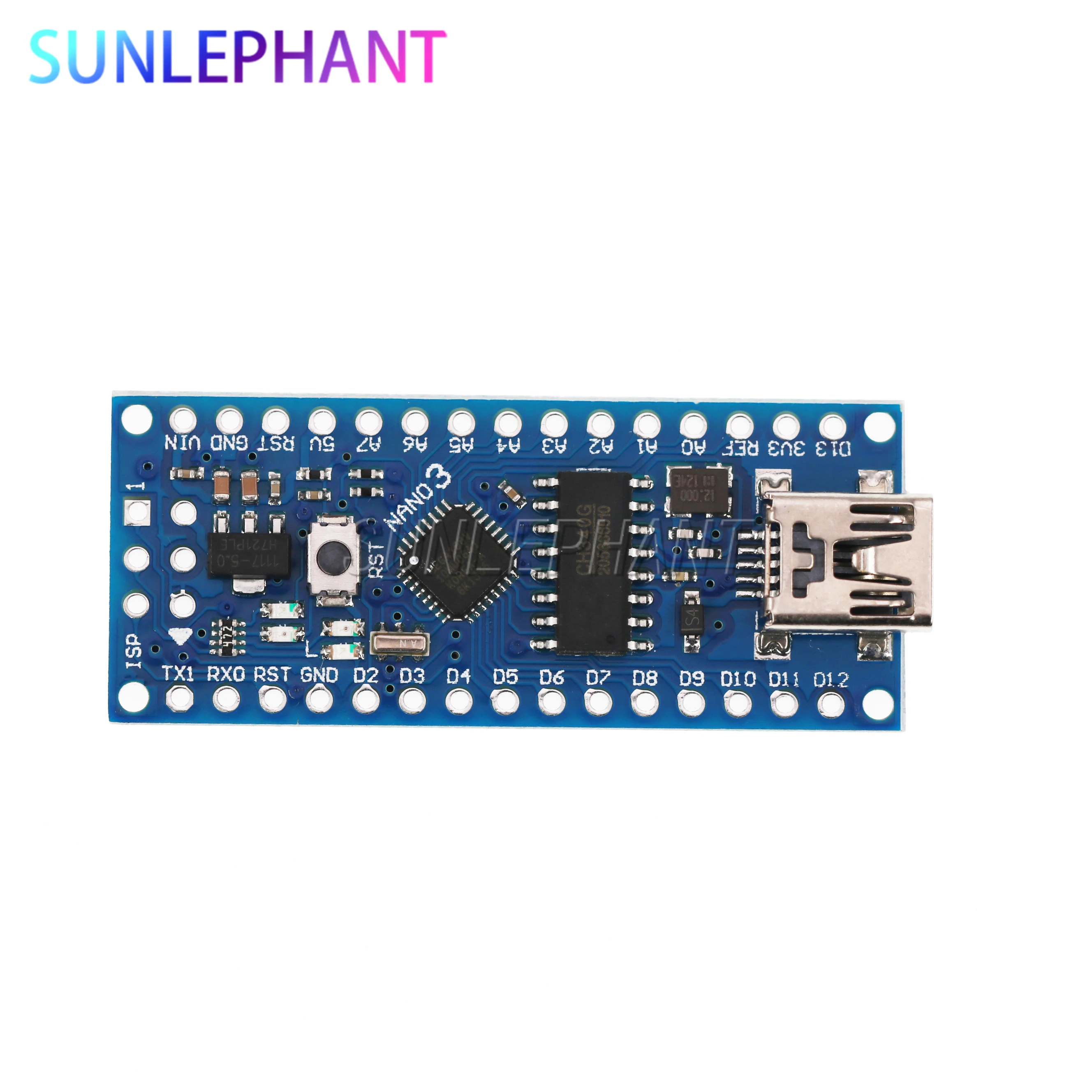 Плата ATmega168 CH340 CH340G Nano V3.0 3 0 Mini USB UART 16 МГц В 5 микроконтроллер модуль