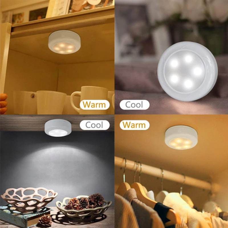 

Led Cabinet Light White+Warm light Color Remote Control Wireless Dimmable LED Night Lamps Battery Light for Closet Kitchen Stair