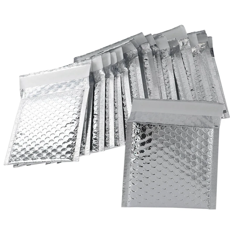 

50Pc Packaging Shipping Bubble Mailers Gold Paper Padded Envelopes Gift Bag Bubble Mailing Envelope Bag 15x13Cm+4Cm