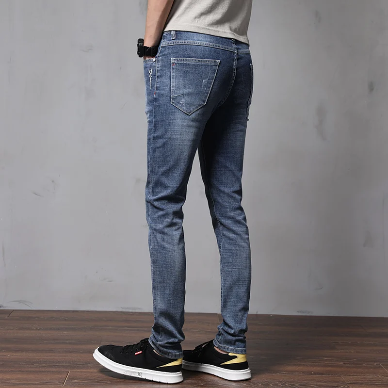 

HENCHIRY New Jeans Four Seasons Men's Casual Breathable Washable Pants Simple Fashion Slim ANKLE PANTS Show Thin Straight Pants