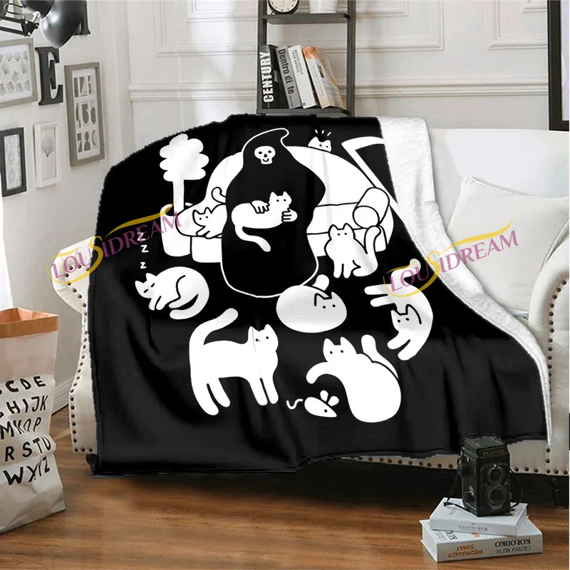 Мультяшное забавное дневное одеяло удобное для отдыха одинарное пледы | Дом и сад
