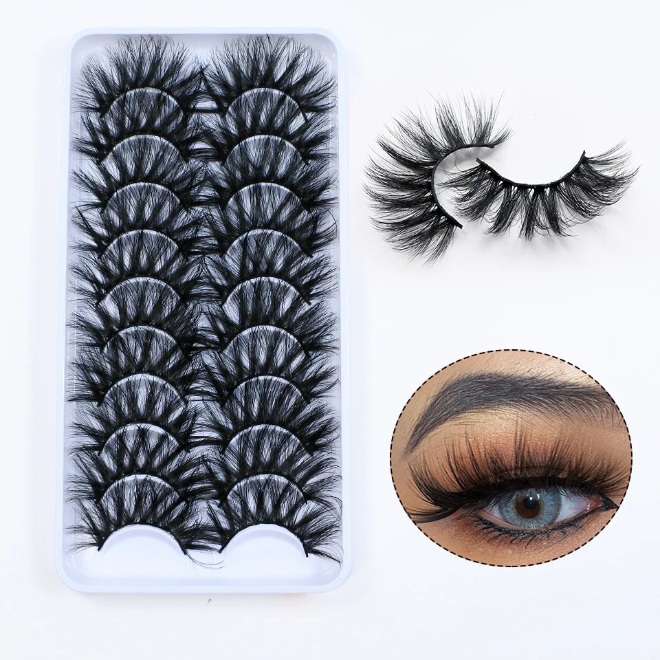 

5/10 Pairs Eyelashes Makeup 3d Wispy Thick Natural Lashes Faux Mink Eyelash Extension