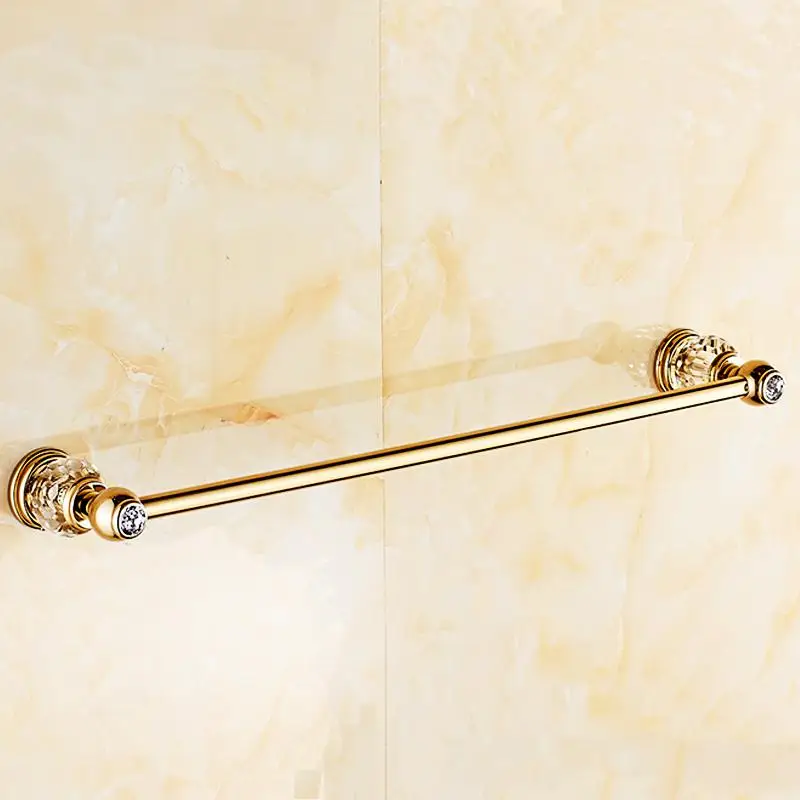 towel bar Европейские роскошные золотые хрустальные латунные аксессуары для ванной комнаты, аксессуары для ванной комнаты, набор золотых мыльниц, держатель для бумажных полотенец, отправка из России - Цвет: towel bar