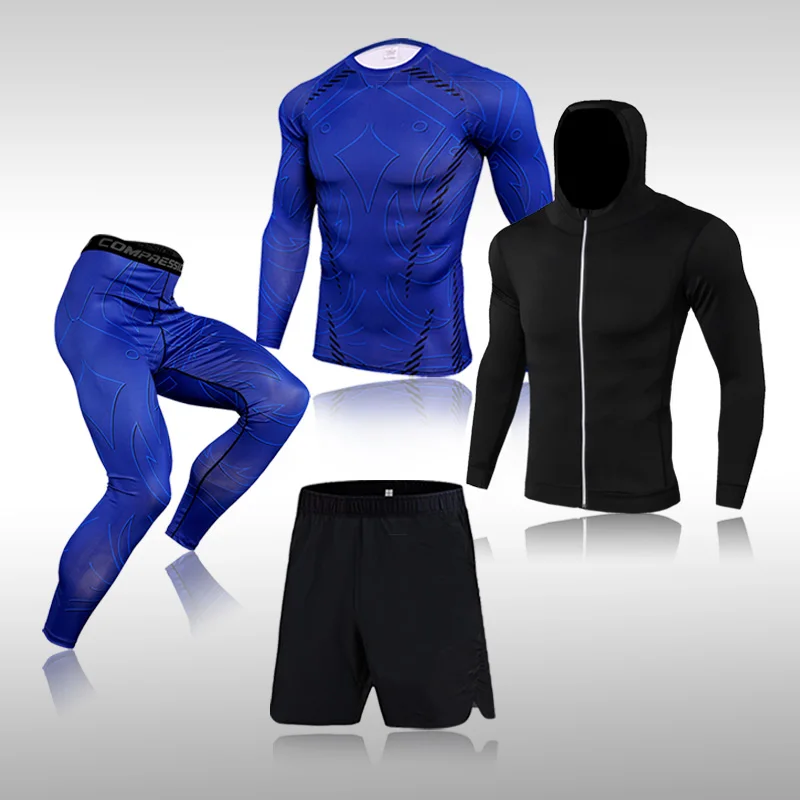 

Men's Sports Suit MMA Rashgard Men's Quick-Drying Sportswear Compression Suit Fitness Training Suit Thermal Underwear Leggings