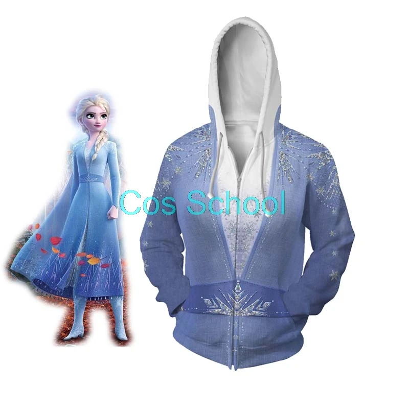 Cos/school 2019 Косплей толстовки Снежная королева игра свитер пальто ледяная Эльза