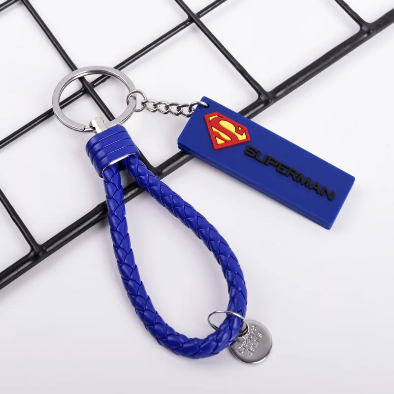 

Marvel Avenger Captain America Batman Keychains PVC Bag Rope Key Chains Hanging Pendant Car KeyRing Women Men Jewelry