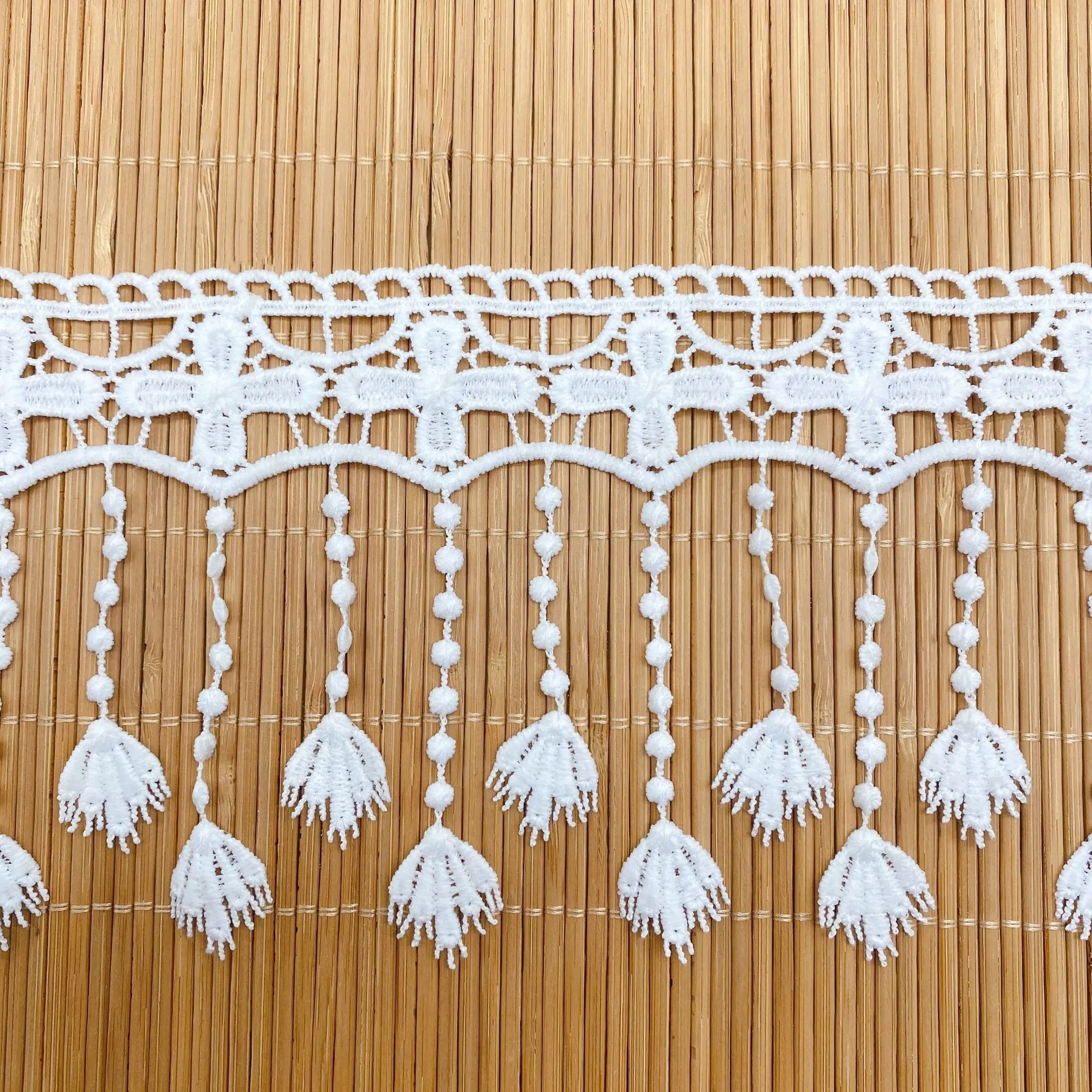 

2 ярда веерообразные венчики с перекрестной кисточкой, аксессуары для рукоделия из кружевной вязаной ткани ручной работы