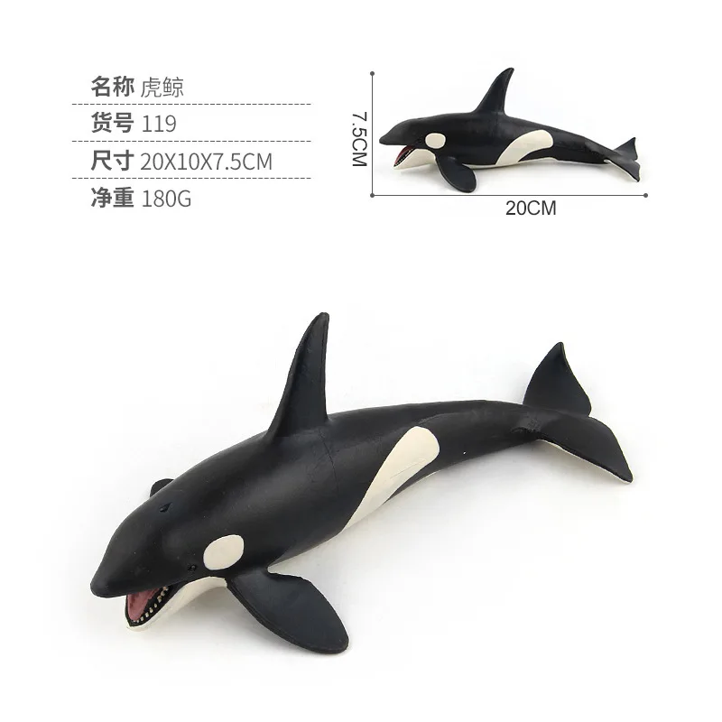 killer whale 180g Моделирование смолы мускус Белый Кит КИТ синий кит морской Кит животное биологическая модель КИТ серия игрушка детский подарок - Цвет: killer whale 180g