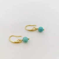 turquoise drop earrings 14k gold filled delicate natural stones pendant charm dangle classic women elegant daily simple earrings