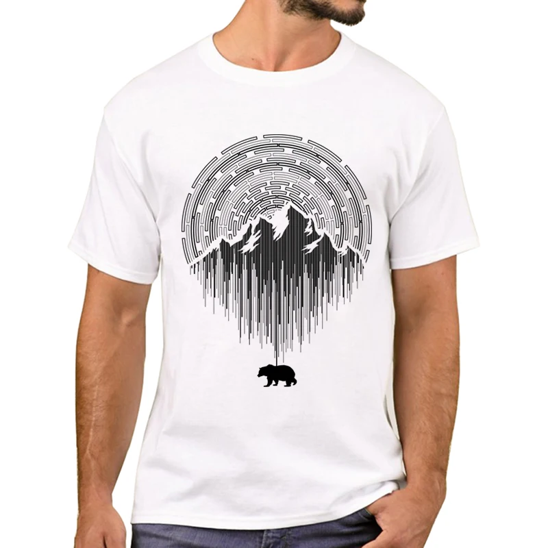 TEEHUB Heiße Verkäufe Everest Sunset Geometrie Gedruckt Männer T-Shirt Mode Geometrische Sunset T Shirts Kurzarm T-shirts Junge T – Detail 7