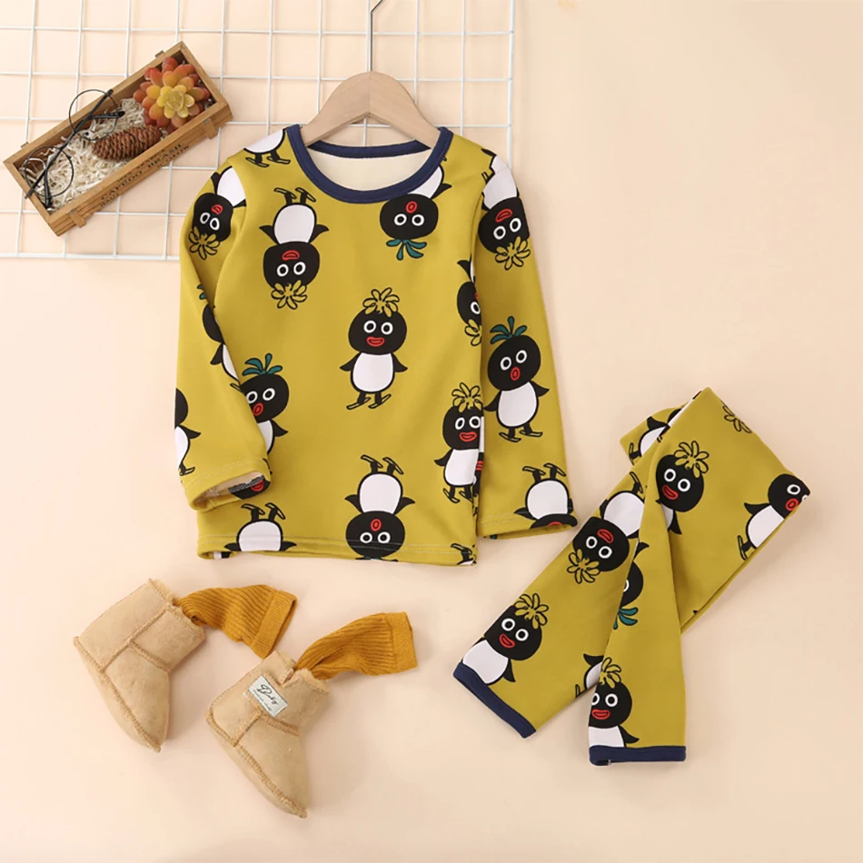 

Boys Sleepwear Pajamas Girls Spring Cotton Homewear Tops+Pants 2 PCS Children Nightwear Casual Clothes Cute Cartoon Outfit Set