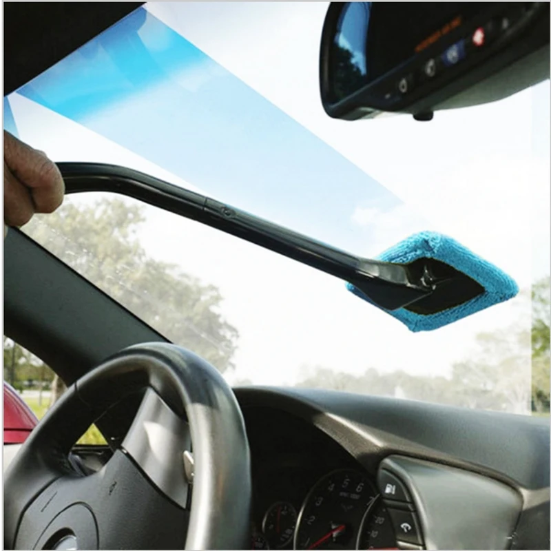

2021 Hot Long Handle Auto Window Cleaner Windshield Wonder Microfiber Car Wash Brush Dust Car Cleaning Tool Car Care Glass Towel