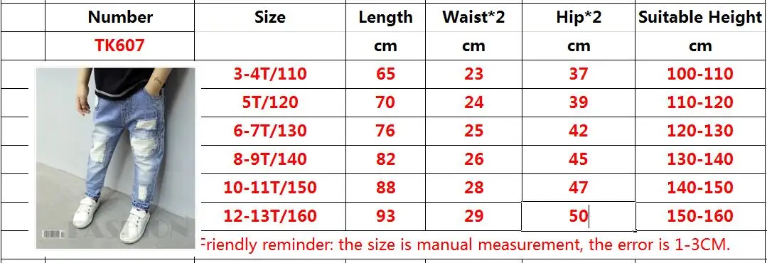 Kids Jeans for Boys Fashion Splice Denim Trousers Children Broken Hole Jeans Autumn Winter Casual Costume Wear Long Pants