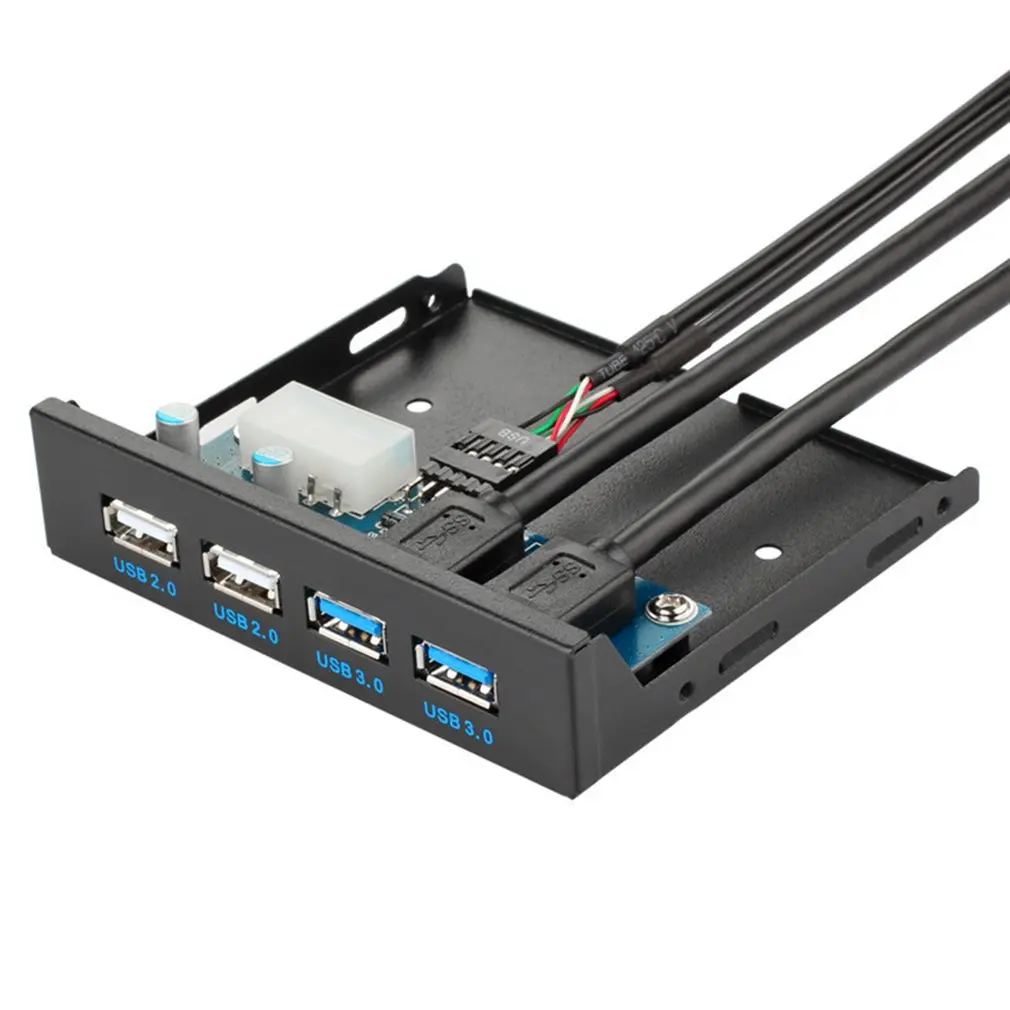 

USB 3.0 Hub PC Front Panel Dual USB3.0 Metal USB Hub 3.5 Inches Floppy For Desktop Floppy Disk Bay 24+28AWG