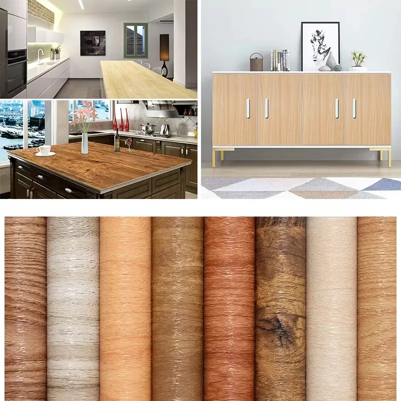pvc wood grain wallpaper self adhesive waterproof furniture stickers contact paper wallpapers kitchen door cabinet desktop decor free global shipping