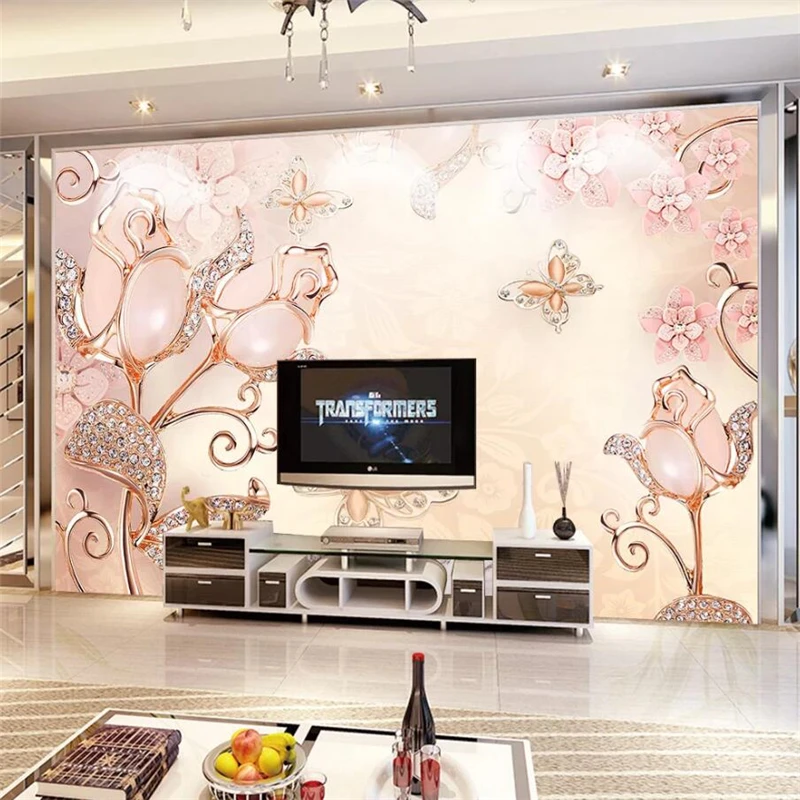 Обои на заказ 3d современные в помещении богатые ювелирные изделия высокое