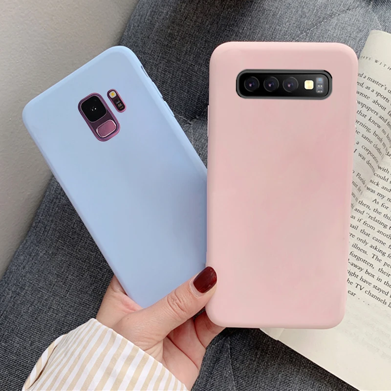 Матовый карамельный цвет силиконовый чехол для телефона на samsung galaxy s10 plus s10e s9 s8 s7