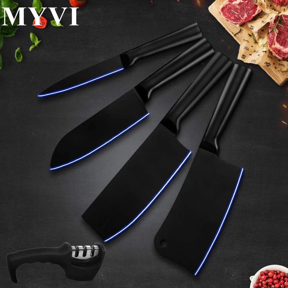 Набор кухонных ножей 4cr14 нож из нержавеющей стали утилита Santoku разделочные ножи