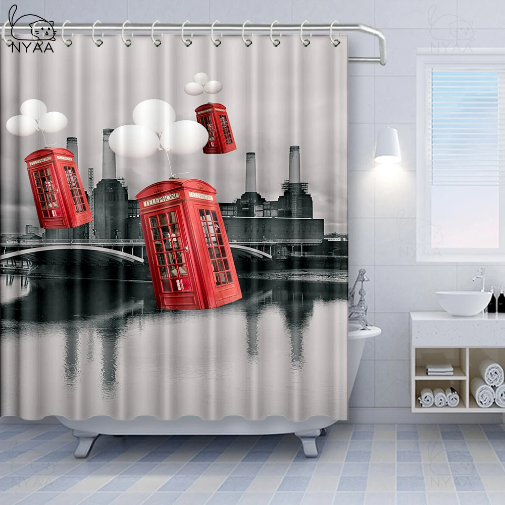 Vixm Doodle двухэтажный автобус с короной Великобритании шторы для душа Big Ben|Шторы