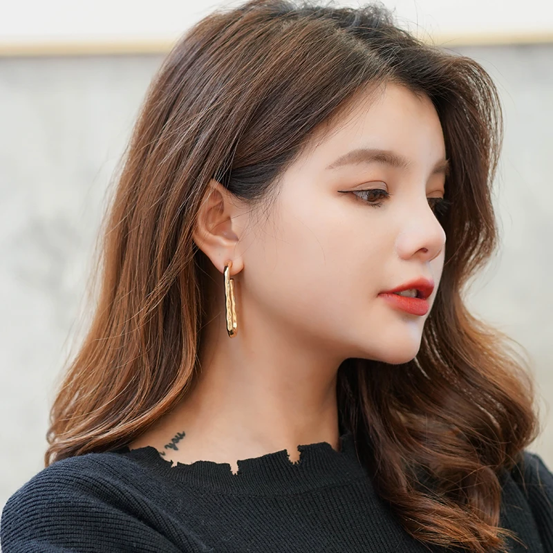 Женские сережки-подвески Xinwei круглые сережки из сплава с геометрическим узором