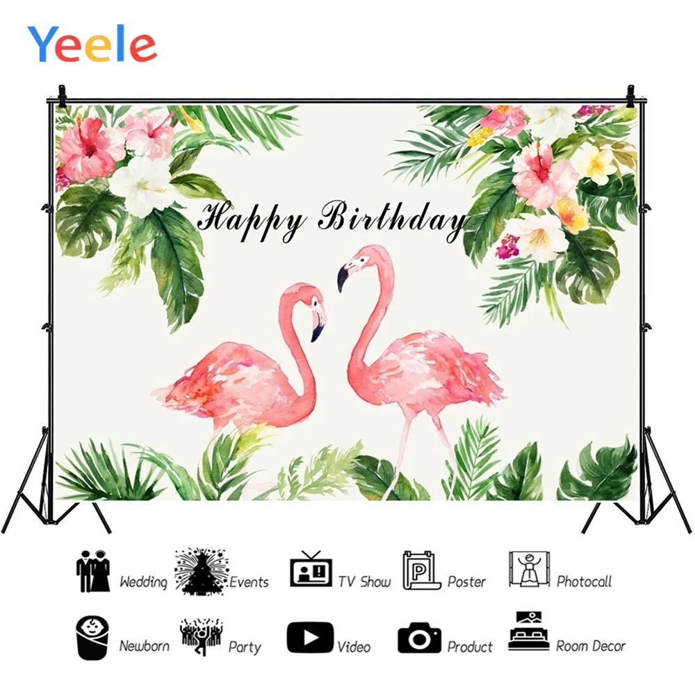 Фон для фотосъемки с изображением фламинго на день рождения | Электроника