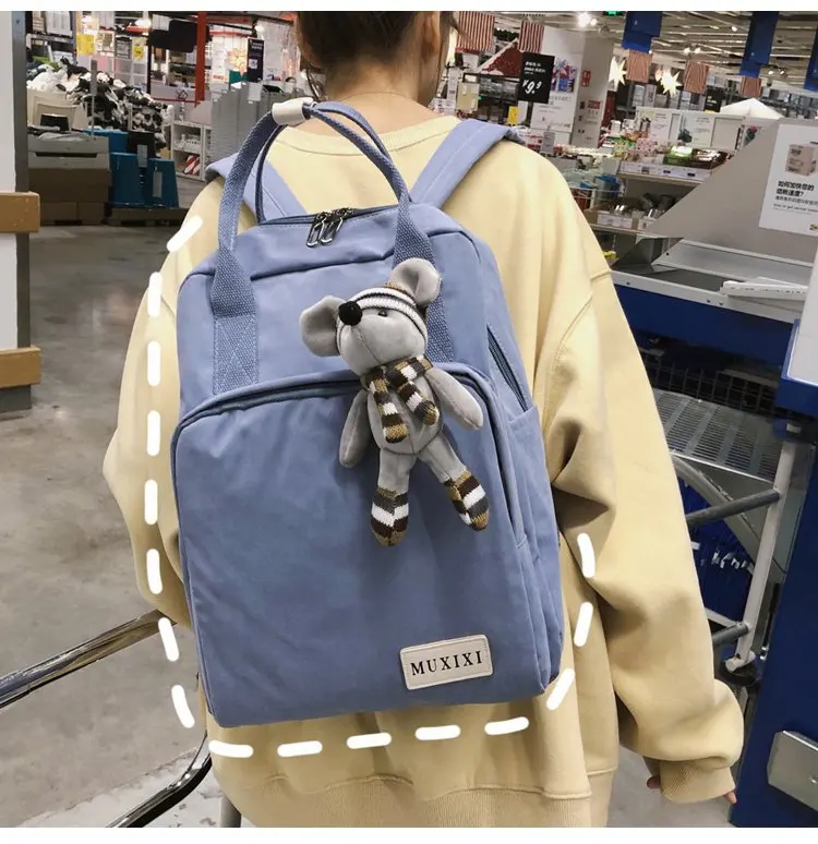 

PB3071 Vintage girl backpack Hong Kong style retro wild school bag Korean version of simple student backpack