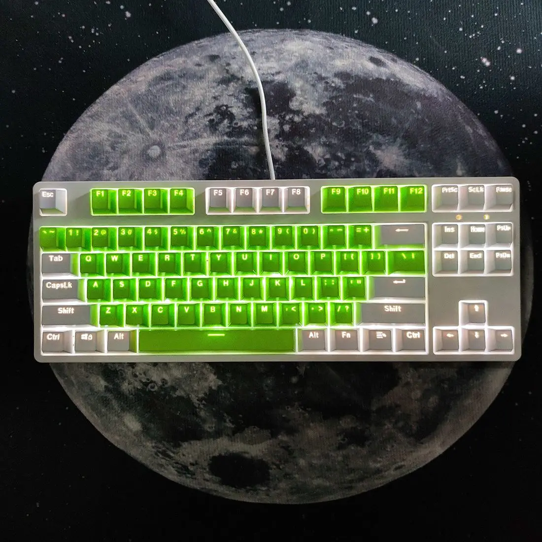

87 Keys Customized Gaming Mechanical Keyboard Hot Swap Computer Office Keyboard For Gamer - Green / White Light (Blue Switch)