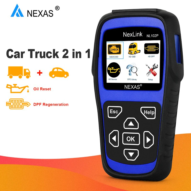 Nexas NL102P DPF регенерирующий масляный светильник Сброс для дизельных тяжелых грузовиков OBD2 диагностический сканер OBD сканирующий инструмент для диагностики автомобиля