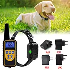 Электрический тренировочный ошейник для собак, с дистанционным управлением до 800 м, водонепроницаемый, перезаряжаемый с ЖК-дисплеем, универсальный размер, удар током, вибрация, звук