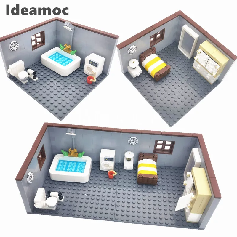 

Furniture Set House Building Blocks Bricks Toys for Children Compatible City Friends Wardrobe Bathtub Kitchen TV Toys MOC Bloque