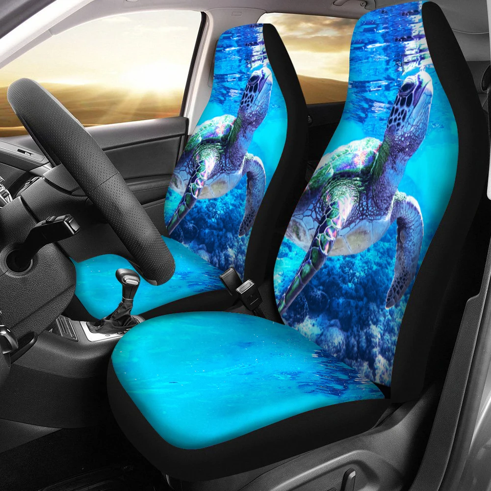 

PinUp Angel Seat Covers for Cars Sea Turtle Printed Non Slip Vehicle Front Seat Cushions Easy to Install Auto Interior Protector