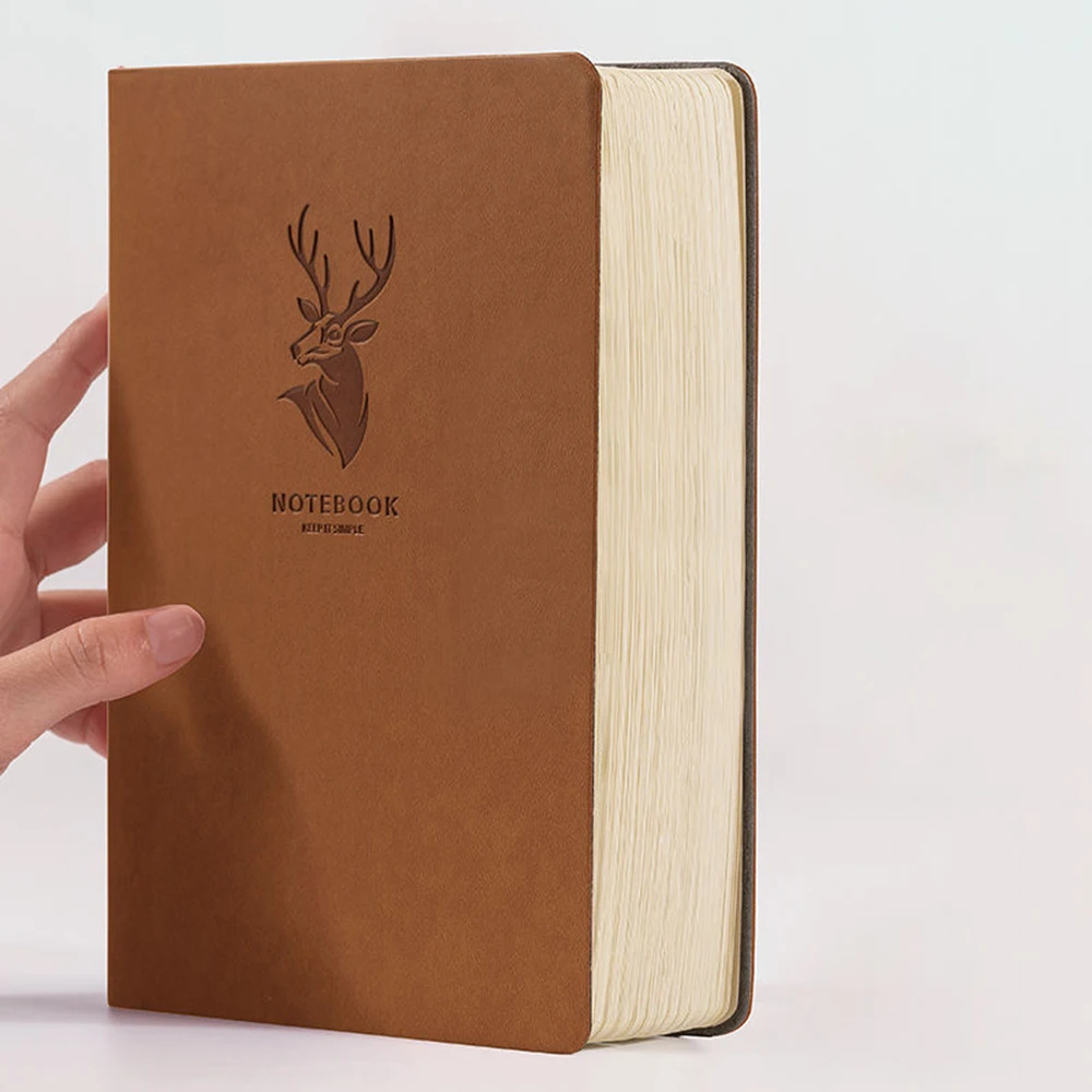 

Thicken A5 416Pages Leather Diary Journal Notebook Blank Hard Cover Sketchbook Paper Stationery Travel School Sdudent Kids Gift