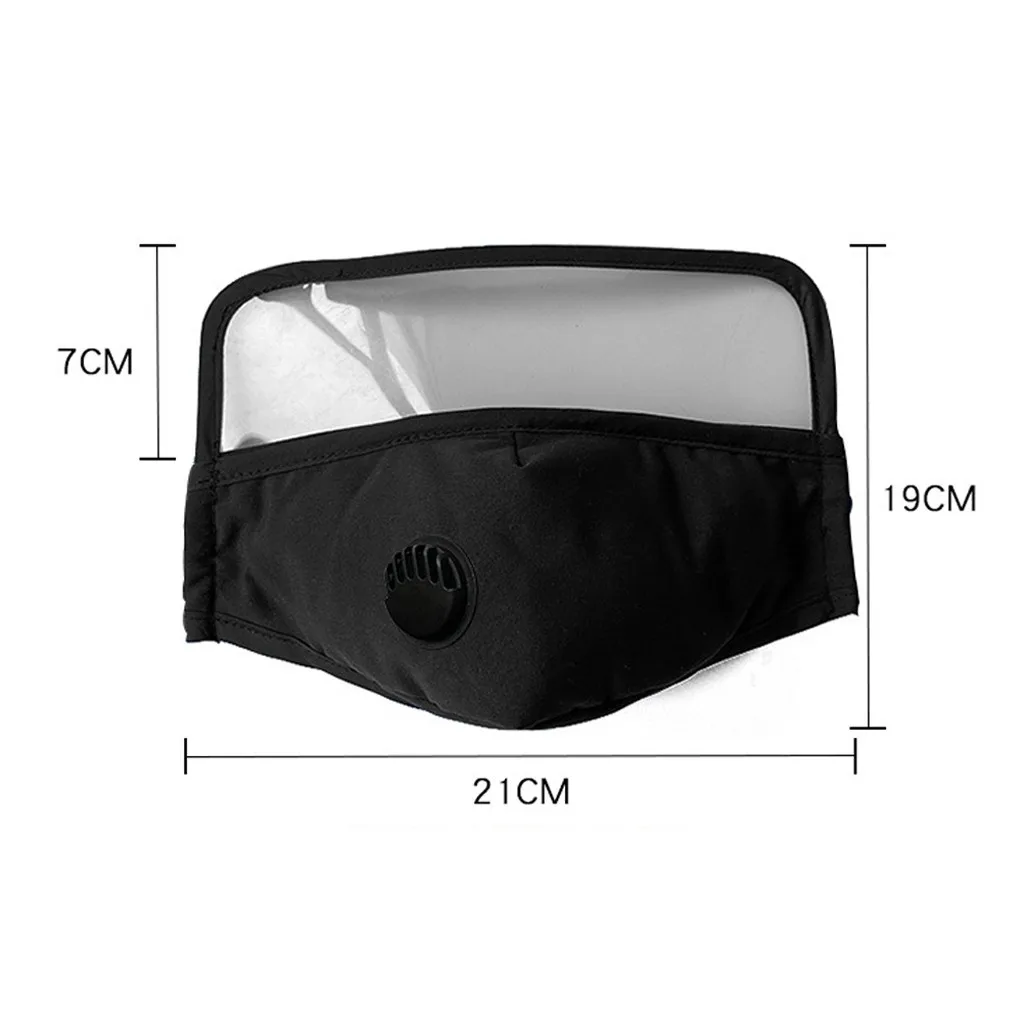 

Adult Unisex Breathable Cotton Mask Outdoor Dustproof Windproof Protective Breathing Face Mask With Eyes Shield With 2 Filters