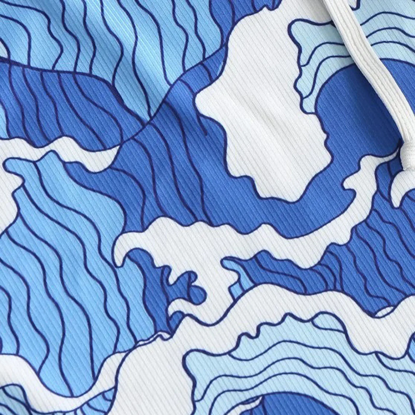 Купальные костюмы женский сексуальный Модный комплект бикини с морским принтом