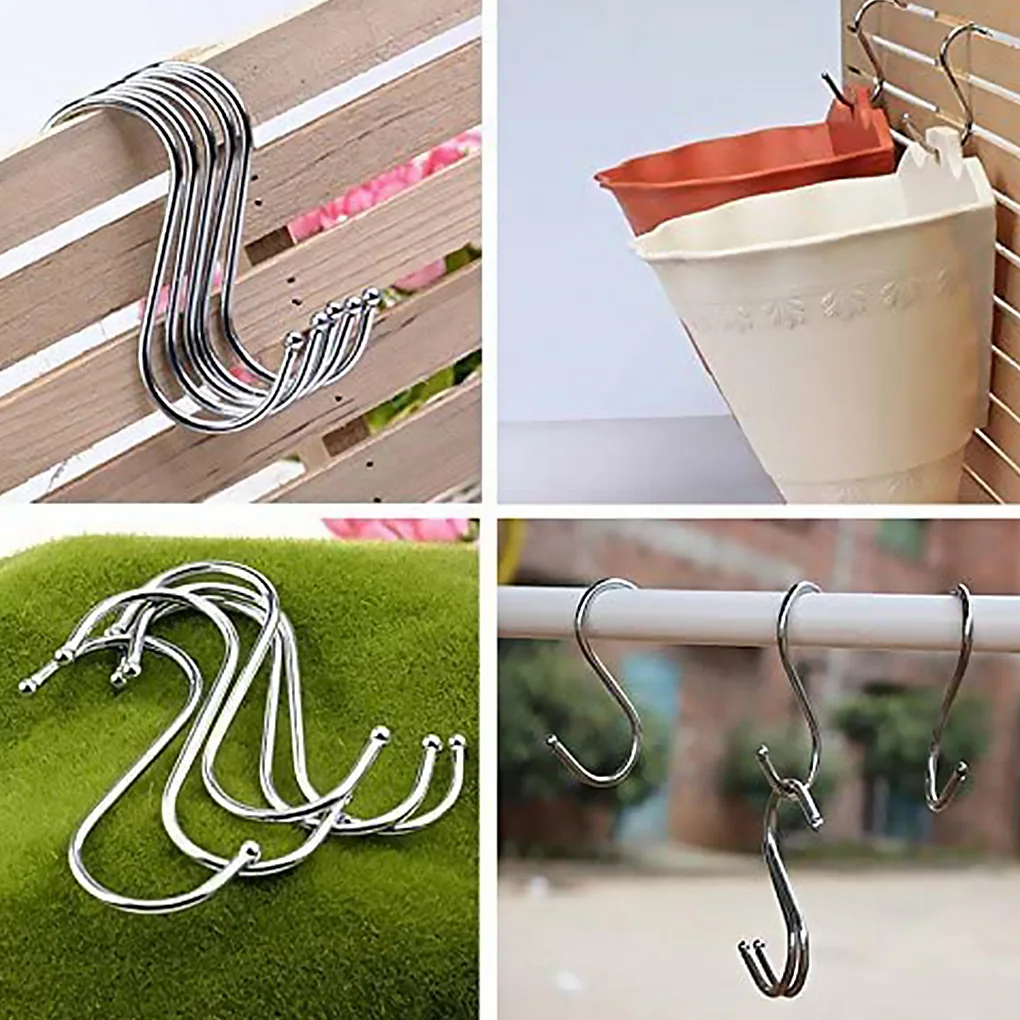 

10 Pcs S Shape Hook Clothes S Shaped Hanger Robe Pants Tool Railing Clasp Holder Hooks Hanging Hanger Hooks Assorted Set