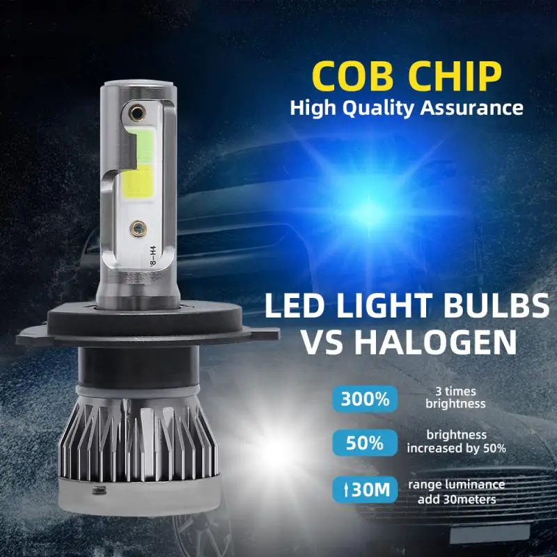 H4 9003 HB2 светодиодный светильник комплект преобразования COB Hi/Lo лампы 90 Вт 12000LM