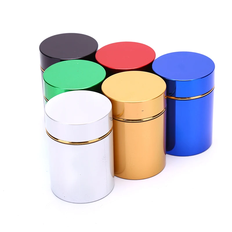 

1pc 70ML Airtight Smell Proof Container Aluminum Herb Stash Jars Metal Sealed Can Tea Strage Boxes Cream Cans Refillable Bottles