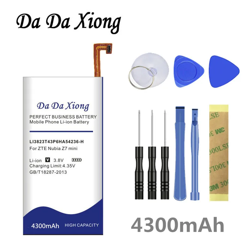 Аккумулятор Da Xiong 4300 мАч LI3823T43P6hA54236 H для ZTE Nubia z7 mini Z7 NX507J Blade S6 5 0 дюйма G717C G718C|battery