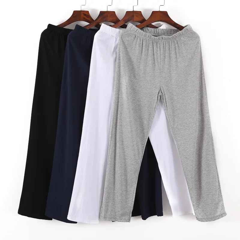 

Spring 100% Cotton Men Sleep Bottoms Comfort Pajama Simple Loose Sleepwear Pants Pijamas Male Sheer Pyjama Trouser Homewear