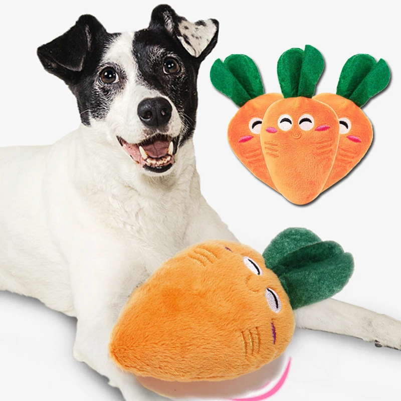 

Pet Toys Plush Squeaky Toy Bite-Resistant Clean Dog Chew Puppy Training Toy Soft Banana Bone Vegetable Fruit Pet Supplies 2022