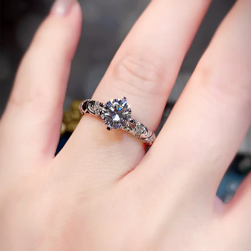 

S925 Silver color Sterling Ring Natural White Zircon Ring for Women Anillos Bizuteria Gemstone Wedding Jewelry Zirconia Rings