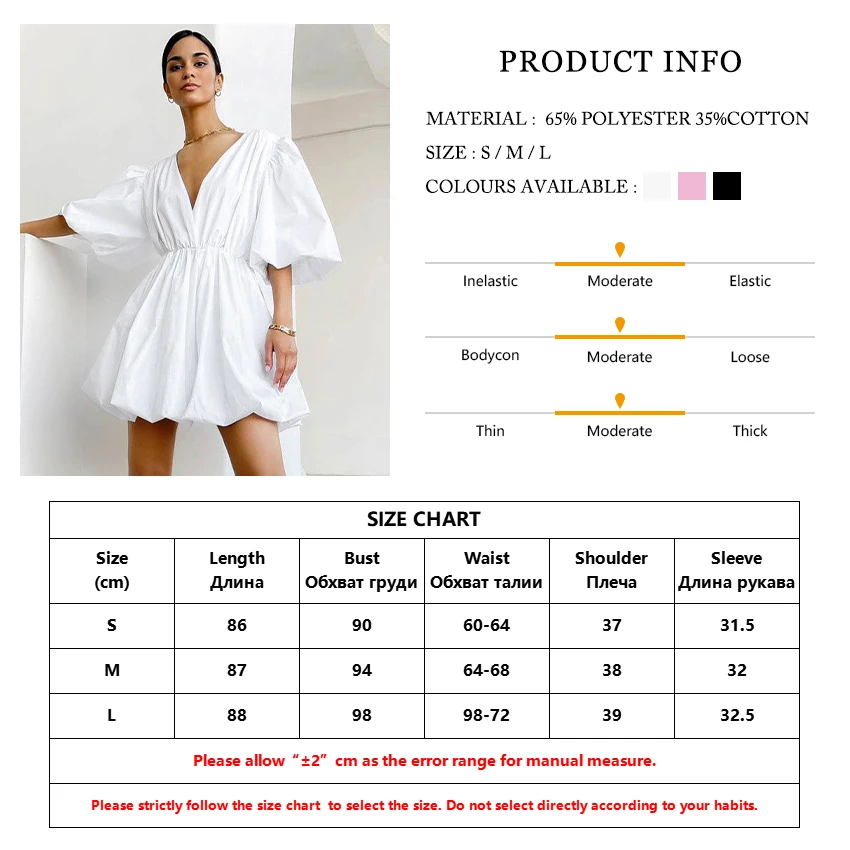 

Clacive Elegant V Neck White Mini Dress Woman Fashion Short Sleeve Loose Women'S Summer Dress Casual A-Line Pleated Robe Femme