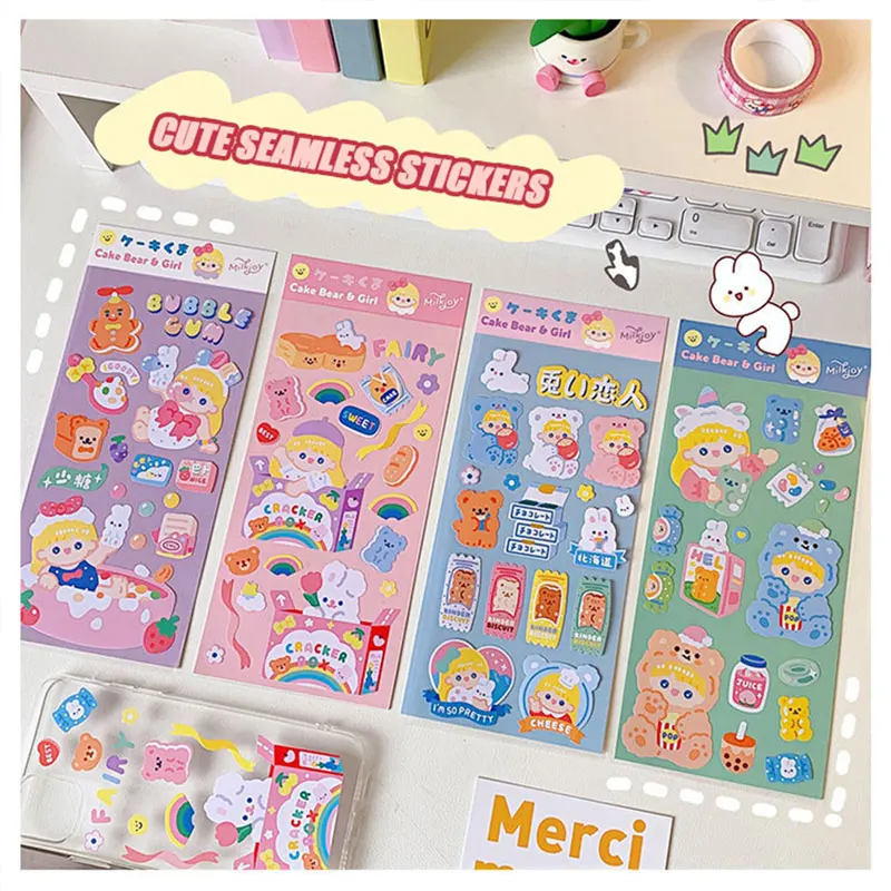 

W&G Korea Ins Cute Bear Hand Account Stickers Kawaii Mobile Phone Ornamants Fun Stickers Water Cup Decoration Sealing Stickers