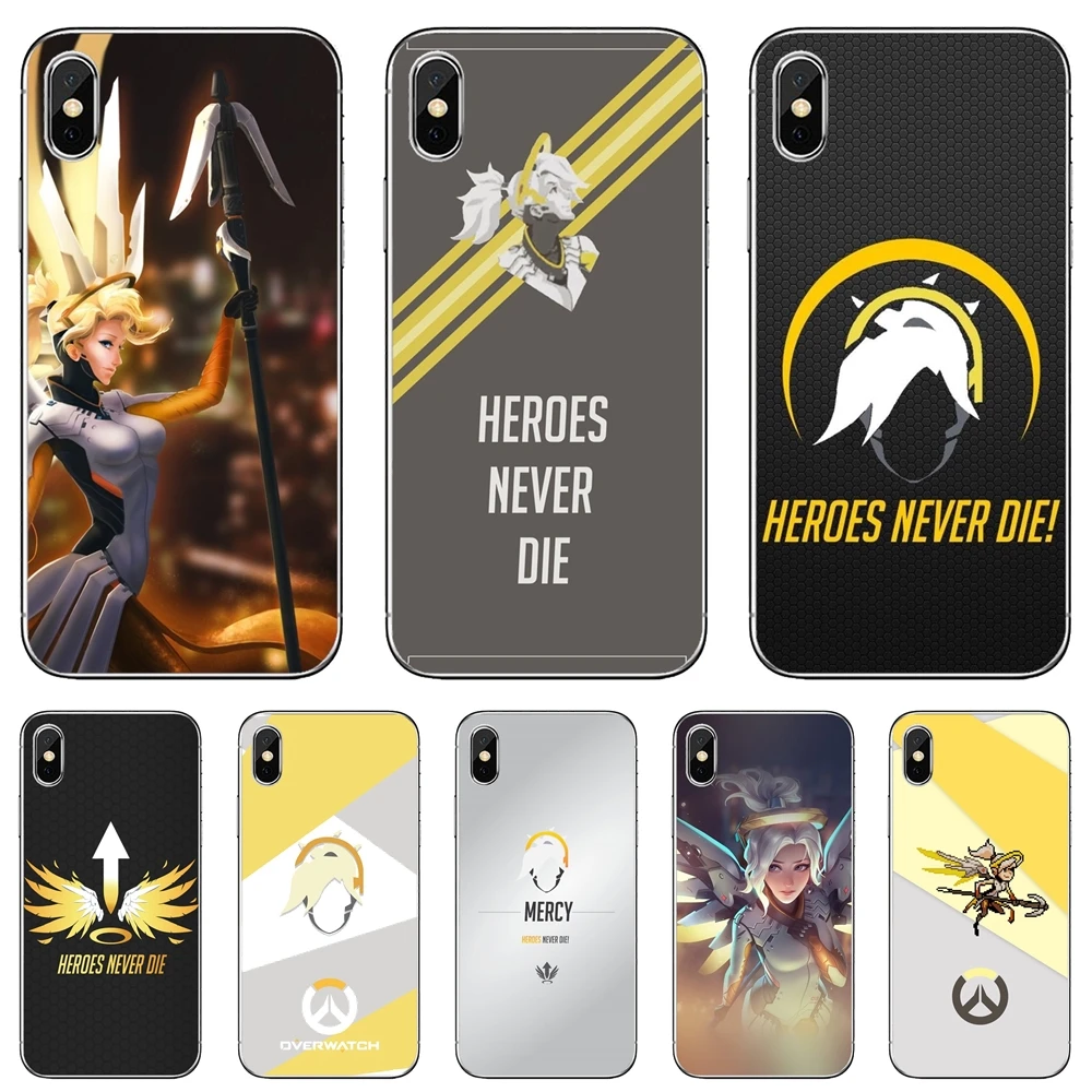 Overwatch OW персонаж милость для Apple iPhone 10 11 12 Pro Mini 4S SE 5C 6 6S 7 8 X XR XS Plus Max 2020 мягкий