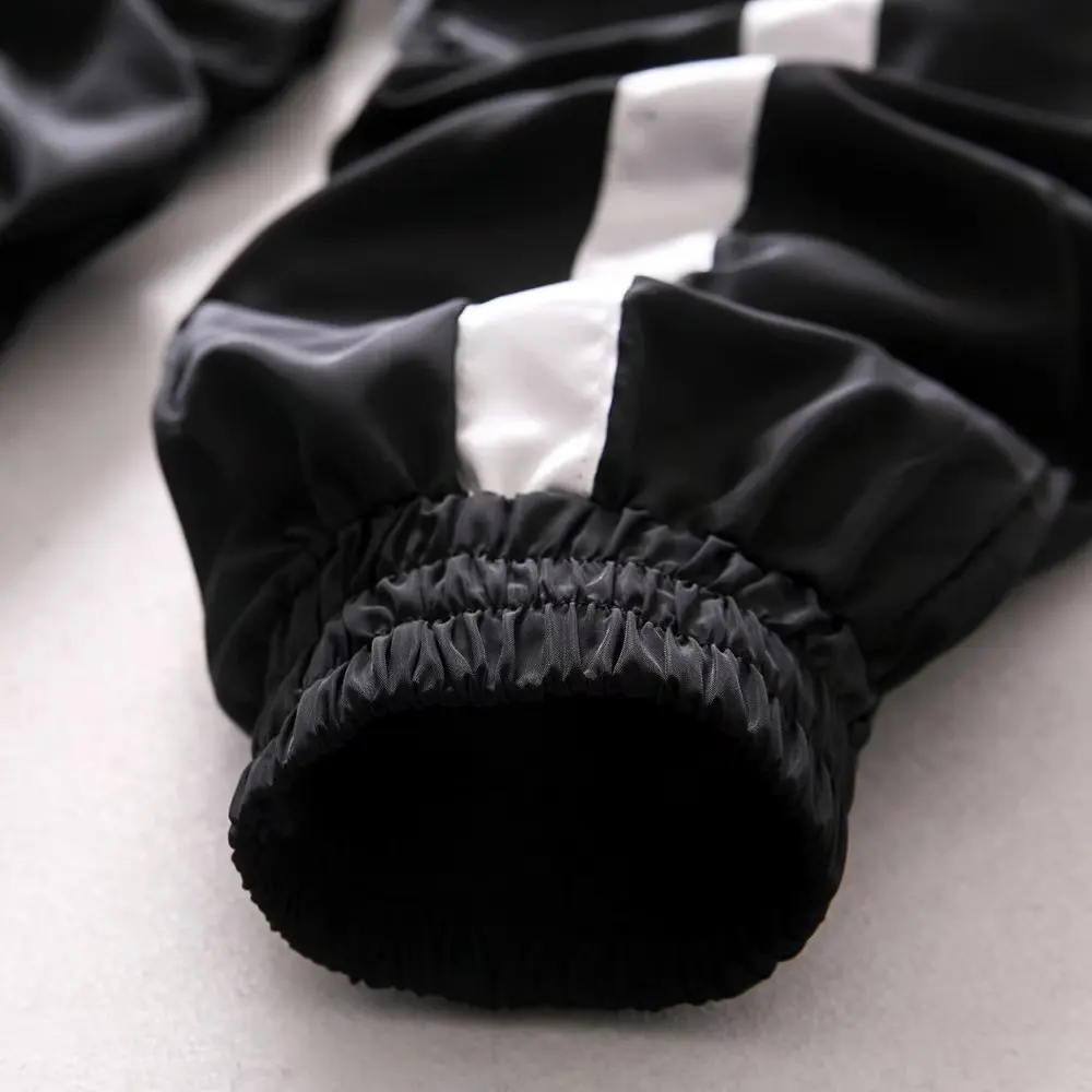 Джоггеры с высокой талией полосатые брюки черные модные женские повседневные