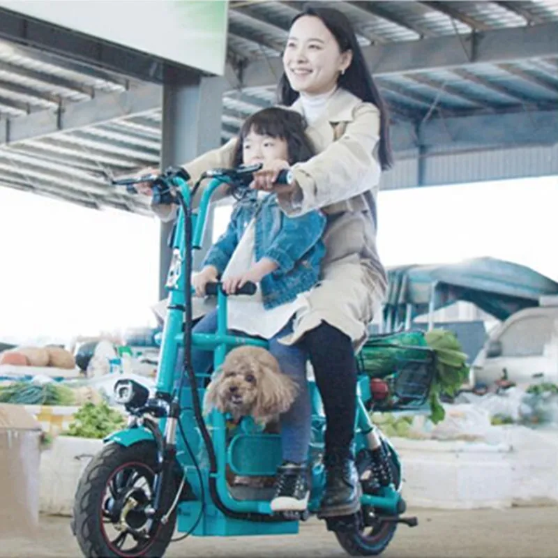 Портативный Электрический скутер 12 дюймовый двухколесный велосипед 48 в 400 Вт