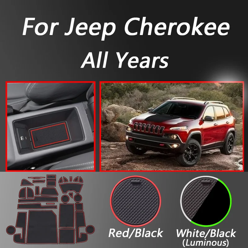 Дверной коврик для Jeep Cherokee все годы Нескользящий Резиновый чашек декоративная