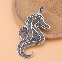 5pcslot silver color large sea horse hippocampus seahorse charms pendants for necklace jewelry making accessories